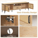 Mid Century Modern Entertainment Center with 2 Cabinets and Storage Drawer-Oak by LJGDeals