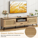 Mid Century Modern Entertainment Center with 2 Cabinets and Storage Drawer-Oak by LJGDeals