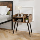 Mid Century Modern Nightstand with Open Shelves by LJGDeals