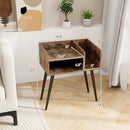 Mid Century Modern Nightstand with Open Shelves by LJGDeals