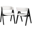 Wooden Dining Chair Set of 2 Mid-Century Modern Sherpa Upholstered Kitchen Dining Room Chairs by LJGDeals