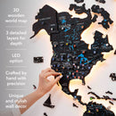 3D LED / LUMINOUS Wooden World Map 3.0 Space
