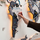 3D LED / LUMINOUS Wooden World Map 3.0 Nordik