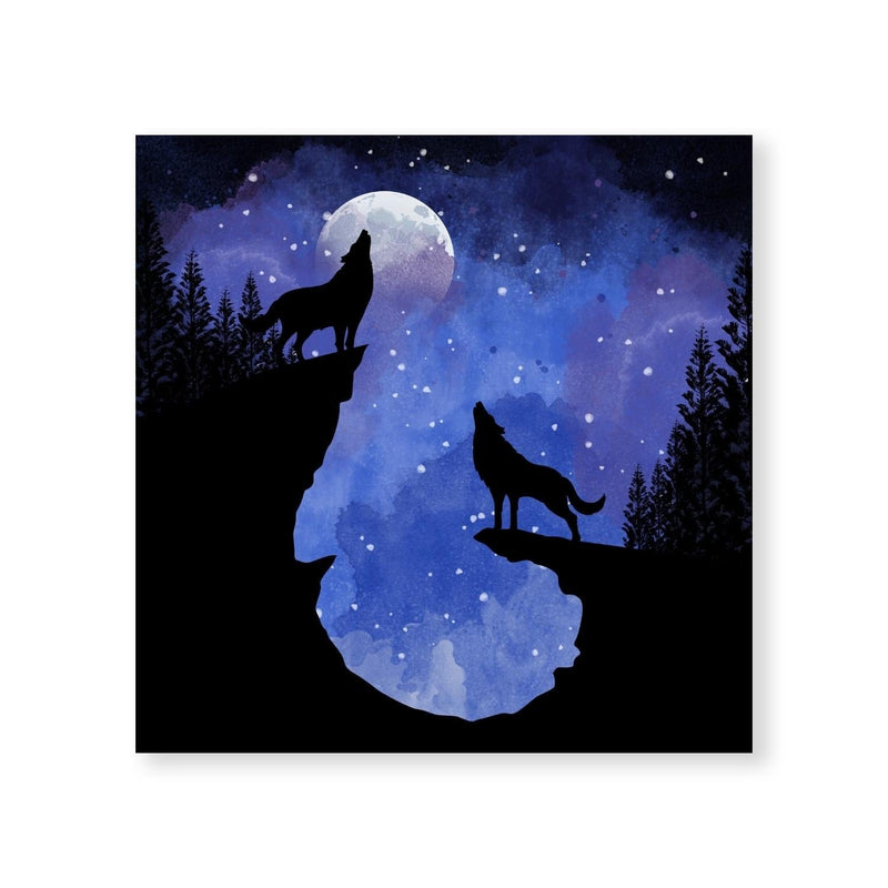 Midnight Moon Wolves Canvas