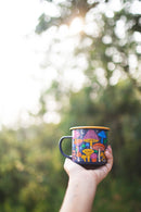 Midnight Mushroom Enamel Mug 16oz