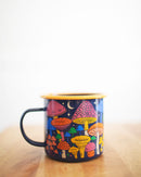 Midnight Mushroom Enamel Mug 16oz