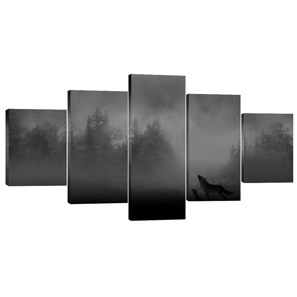 Midnight Wolves Canvas - 5 Panel, photo 2 of 4