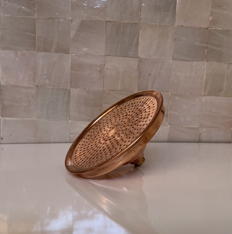 Unlacquered Copper Showerhead - Natural Copper Rain Shower Head