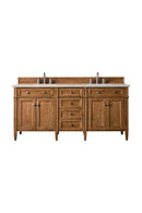 James Martin Brittany 72" Double Bathroom Vanity, Saddle Brown