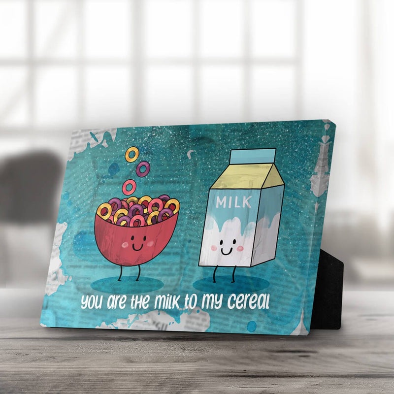 Milk and Cereal Love Desktop Canvas