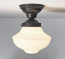 Traditional Milk Glass Semi-Flush Ceiling Light | 8.25"