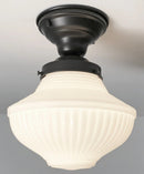 Traditional Milk Glass Semi-Flush Ceiling Light | 8.25"