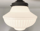 Traditional Milk Glass Semi-Flush Ceiling Light | 8.25"