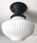 Traditional Milk Glass Semi-Flush Ceiling Light | 8.25"
