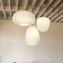 GobekUsa Glass Whorls Cocoon Pendant Light: Milky White Kitchen Dining Hanging Lamp