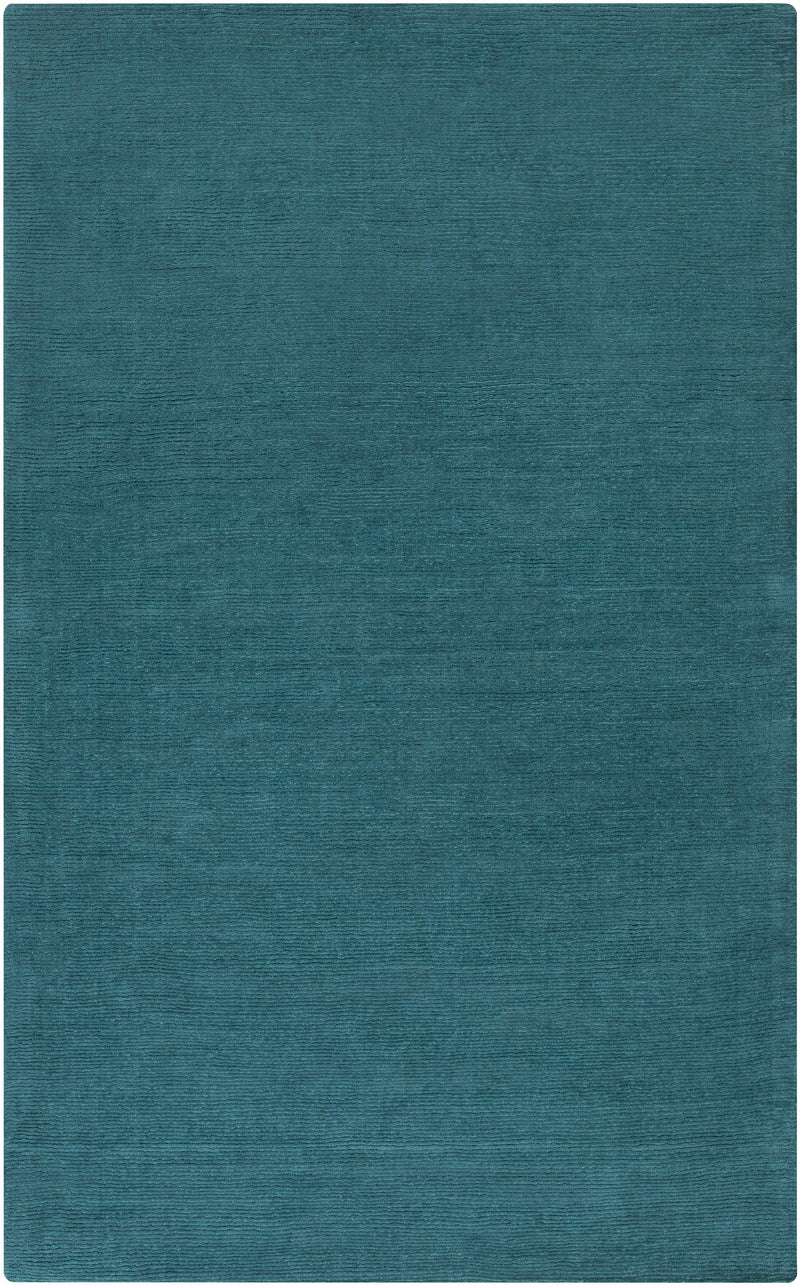 Brockton Solid Teal Wool  Rug
