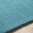 Brockton Solid Teal Wool  Rug