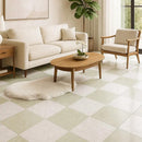 Italian Carrara, Ming Green Polished Checkerboard Pattern Marble Tiles 12x12