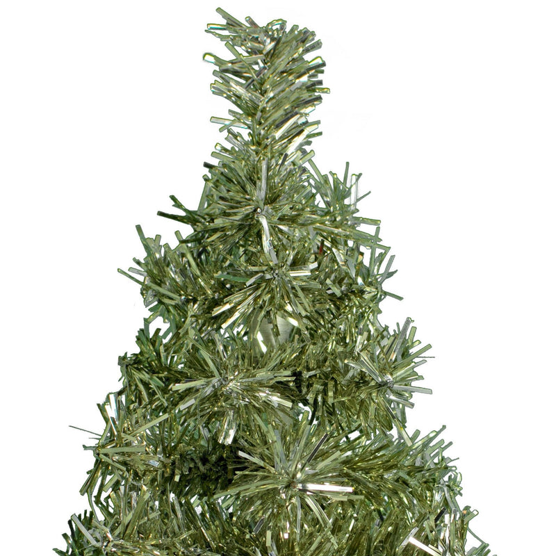 Mini Antique Silver Tinsel Christmas Tree