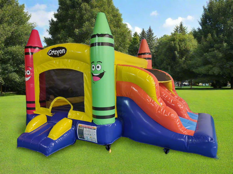 Mini Crayon Bounce House Slide