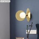 GobekUsa Mini Milk Glass Wall Light with Gold Postmodern Design and Reflective Shields