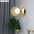 GobekUsa Mini Milk Glass Wall Light with Gold Postmodern Design and Reflective Shields