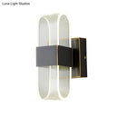 GobekUsa Mini Oblong Sconce Light - Simple Acrylic 1/2-Light LED Wall Mount in Black