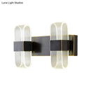 GobekUsa Mini Oblong Sconce Light - Simple Acrylic 1/2-Light LED Wall Mount in Black