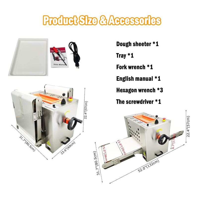 Mini Reversible Stainless Steel Commercial Pastry Pizza Dough Roller Sheeter (SAK92751)