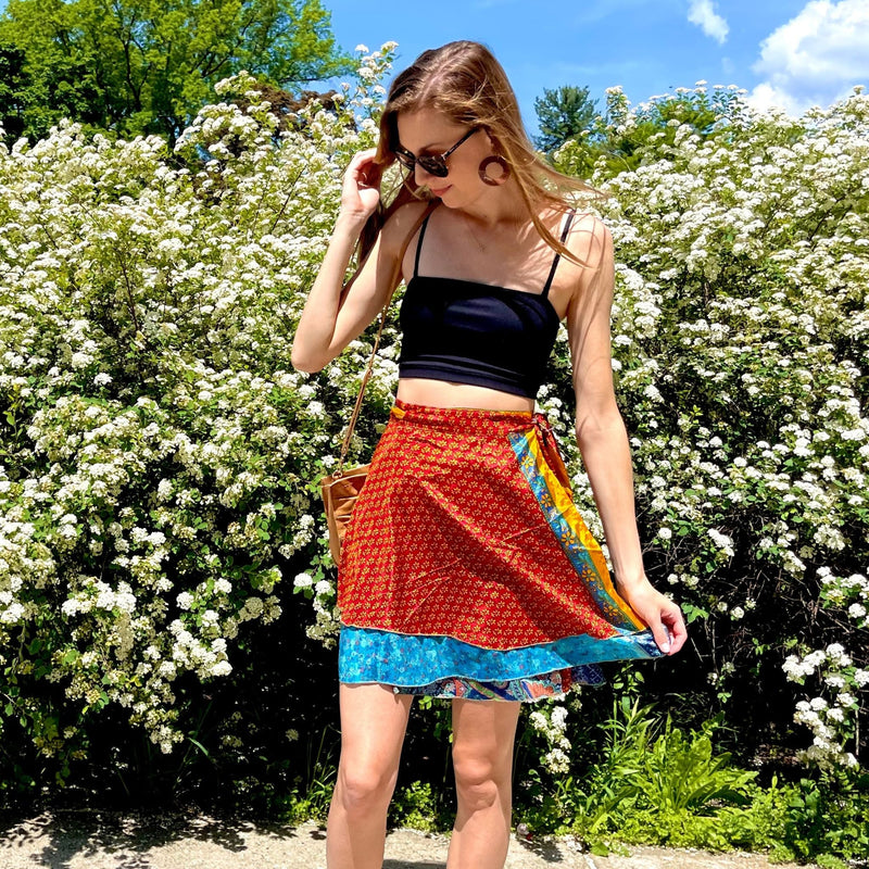 Seconds and Surplus Mini Sari Wrap Skirts