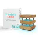 Mini Square Mid-Century Design Natural Friendship Lamp – Compact Retro Wi-Fi Touch Lamp for Connection by Friendship Lamps | Powered by Filimin