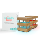 Mini Square Mid-Century Design Natural Friendship Lamp – Compact Retro Wi-Fi Touch Lamp for Connection by Friendship Lamps | Powered by Filimin