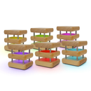 Mini Square Mid-Century Design Natural Friendship Lamp – Compact Retro Wi-Fi Touch Lamp for Connection by Friendship Lamps | Powered by Filimin