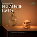 Mini Square Mid-Century Design Natural Friendship Lamp – Compact Retro Wi-Fi Touch Lamp for Connection by Friendship Lamps | Powered by Filimin