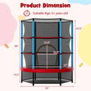 Kids Trampoline Recreational Bounce Jumper with Safety Enclosure Net-Navy