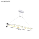 GobekUsa Minimal 2/4-Light Acrylic LED Island Light Fixture - White Waves Design in Warm/White Light