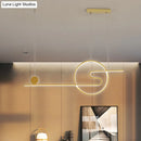 GobekUsa Minimal Acrylic Linear LED Island Light with Sun and Cloud Design - Warm/White Light - Black/White/Gold