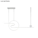 GobekUsa Minimal Acrylic Linear LED Island Light with Sun and Cloud Design - Warm/White Light - Black/White/Gold
