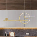 GobekUsa Minimal Acrylic Linear LED Island Light with Sun and Cloud Design - Warm/White Light - Black/White/Gold