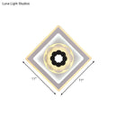 GobekUsa Minimal Acrylic Rhombus LED Wall Sconce Light with Bloom Pattern (White/Black) for Study Rooms