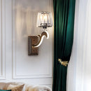 GobekUsa Minimal Black Crystal Wall Lamp with Cone Shade and Wall Mount for Bedroom