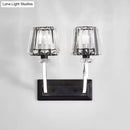 GobekUsa Minimal Black Crystal Wall Lamp with Cone Shade and Wall Mount for Bedroom