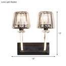 GobekUsa Minimal Black Crystal Wall Lamp with Cone Shade and Wall Mount for Bedroom