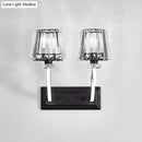 GobekUsa Minimal Black Crystal Wall Lamp with Cone Shade and Wall Mount for Bedroom
