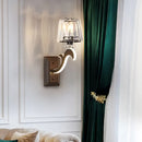 GobekUsa Minimal Black Crystal Wall Lamp with Cone Shade and Wall Mount for Bedroom