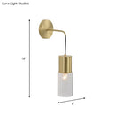 GobekUsa Minimal Brass Tube Wall Sconce Light with Clear Glass Mount - Single Light Lamp Kit
