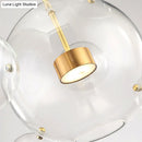 GobekUsa Minimal Brass Bubble Pendant Light with 5 Clear Glass Heads