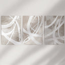 Modern Minimalist Abstract Triptych. Neutral Brush Stroke Art by Wall Art Set
