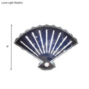GobekUsa Minimal LED Crystal Wall Lamp - Black Fan Design with Adjustable Warm/White Lighting