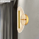 GobekUsa Minimal LED Gold Sconce - Metallic Geometric Wall Light for Living Room in White/Warm
